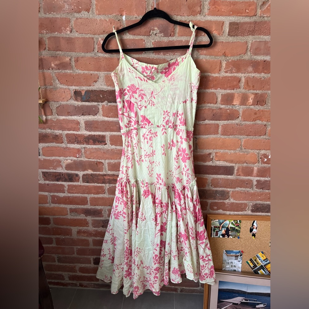 Diane Von Furstenberg Pink and Cream Maxi Dress USA 8 - Picture 2 of 6